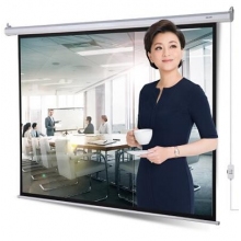 得力（deli）50492 100英寸 電動(dòng)調(diào)節(jié)4:3投影幕布/投影幕/投影機(jī)幕布 白色